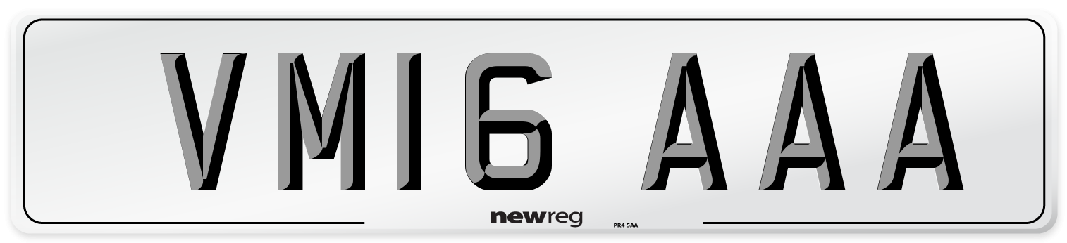 VM16 AAA Number Plate from New Reg